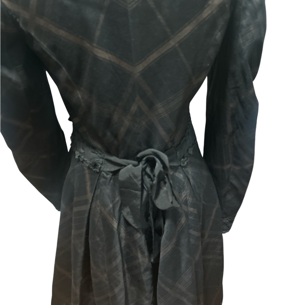 Vtg Lip Service Steampunk Victorian Goth Dress Small Black Plaid Whimsigoth - Picture 8 of 15